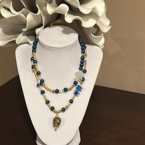 New Handmade Semi-Precious Stones Double Strand Necklace